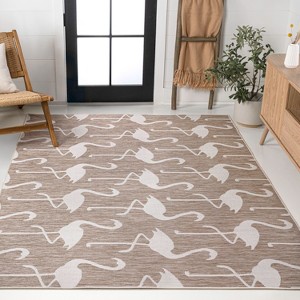 JONATHAN Y Liana Casual Coastal Flamingos Two-Tone Indoor/Outdoor Area Rug - 1 of 4
