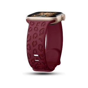 HTUTWOO Apple Watch Band 38mm 40mm 41mm, Leopard Pattern Soft Silicone Strap Compatible with iWatch Series 10 9 8 7 6 5 4 3 2 1 Ultra,Green - 1 of 4