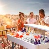 MUKE 4 ft Folding Ice Table with Drain, Party Cooler & Cleaning Station with Removable Skirt (White) - 2 of 4