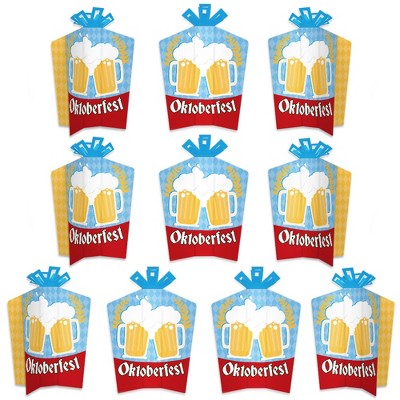 Big Dot of Happiness Oktoberfest - Table Decorations - Beer Festival Fold and Flare Centerpieces - 10 Count