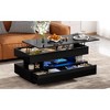 TIRAMISUBEST Lift-Top Coffee Table with 2 Drawers, Modern Center Table with Adequate Hidden Compartment, Multi-Functional Cocktail Table w/ LED Lights - 4 of 4