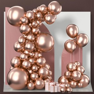 PartyWoo Balloons Metallic Rose Gold 18 12 10 5 Inch 100 pcs - 1 of 4