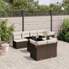 vidaXL Patio Sofa Set with Cushions Outdoor Furniture 8 Piece Poly Rattan - Brown - 2 of 4