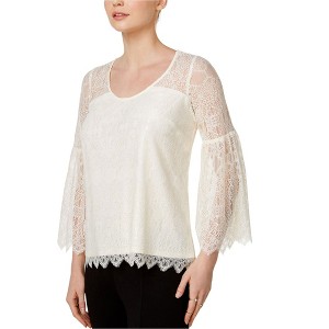 Kensie Womens Lantern-Sleeve Knit Blouse - 1 of 1