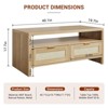 40 Inch Coffee Table, Farmhouse Center Table with 2 Drawers and Open Shelf, Wooden Rectangular Cocktail Table with Storage and Thick Wood Top - 2 of 4