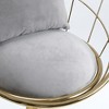 Velvet Bar Chair Set of 2, Upholstered Dining Chair with Pillow, Metal Legs and Frame, Network Structure, 360 Degree Rotating Chair for Restaurant - 2 of 4
