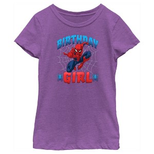 Girl's Marvel Bday Girl Spidey T-Shirt - 1 of 4