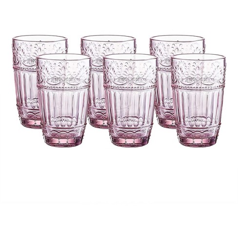 WHOLE HOUSEWARES 12 Oz Colored Tumblers & Water Glasses Set of 4,  Multicolored