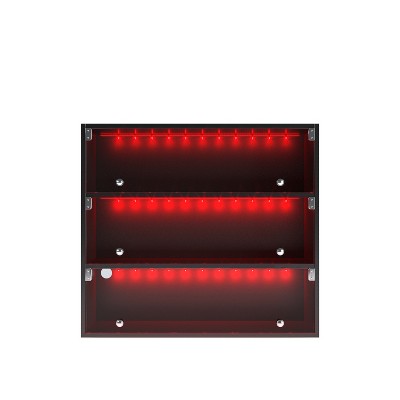 PDTEND 31.1 in. Led Light Shoe Box Three Layers with Glass Doors