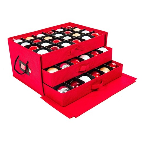 Elf Stor Christmas Ornament Storage Chest Holds 24 Bulbs up to 4 Inch  Diameter Keepsakes Safe Keeping