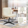 FONTOI Task and Office Chairs, Office Chair with Cross-Leg and Adjustable Height, Armless Swivel for Home Office, White, 25.9"*35"*25.5" - 3 of 4