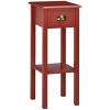 FONTOI End Tables Slim Side Table Living Room Sofa Table 2-Tier Small Narrow Night Stand with Drawer Shelf for Bedroom, Red, 11.8"*11.8"*29.5" - 2 of 4