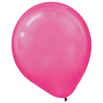 Amscan Pearlized Latex Balloons Packaged 12'' 16/Pack Bright Pink 15 Per Pack (113253.103)