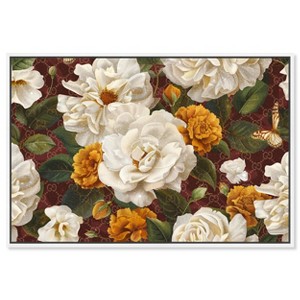 Art Remedy Maroon Elegance Floral Elegant realistic Floral Wall Art Framed - 1 of 4