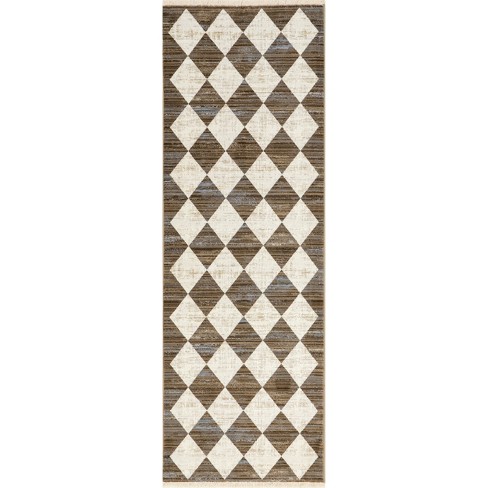 Nuloom Meline Checkered Fringe Runner Rug - 2' 8