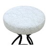 FURNIinspire Counter And Bar Stools Backless Bar Chair Kitchen Stool, Set Of 2 Round Dining Chairs With Footrest, White, 14.56"*14.56"*29.92" - 2 of 4