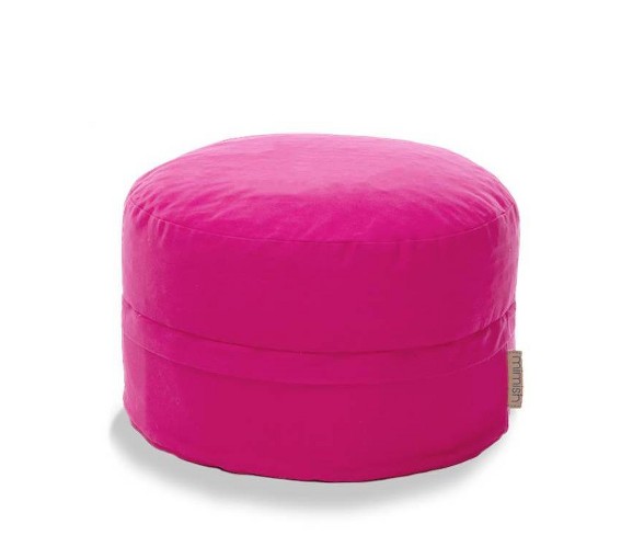 Asher Cotton Covered Zipper Storage Pouf Bright Pink - Mimish