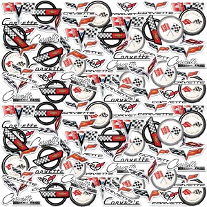 Chevrolet Corvette 100ct Vinyl Large Deluxe Stickers Variety Pack - 1 of 4