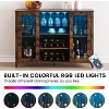 Decorative Storage Cabinets with LED Light, Glass Door Wine Cabinet, Kitchen Sideboard with Rack - 2 of 4