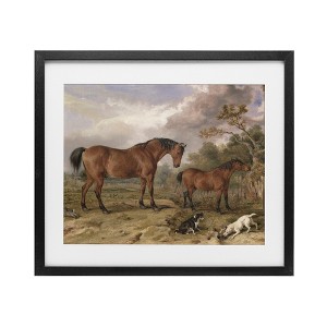 Stupell Industries Wild Dogs & Horses Traditional Framed Print Under Glass Art - 1 of 4