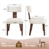 Dining Chairs Set of 4, Linen Mid Century Modern Dining Chairs with Curved Backrestand Wood Legs, Upholstered Dining RoomChairs - 4 of 4