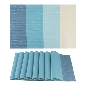 REGALWOVEN PVC Wrinkle-Resistant Washable Indoor Outdoor Placemats 18 x 12 Inch 8 Pcs - 1 of 4