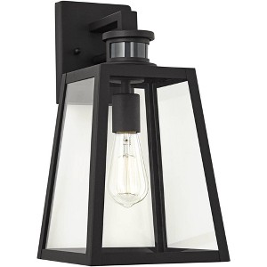 John Timberland Arrington Modern Outdoor Wall Light Fixture Black Dusk to Dawn Motion Sensor 14 3/4" Clear Glass for Post Exterior Barn Deck House - 1 of 4