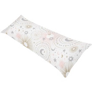 Sweet Jojo Designs Girl Body Pillow Cover (Pillow Not Included) 54in.x20in. Celestial Pink Gold and Grey - 1 of 4