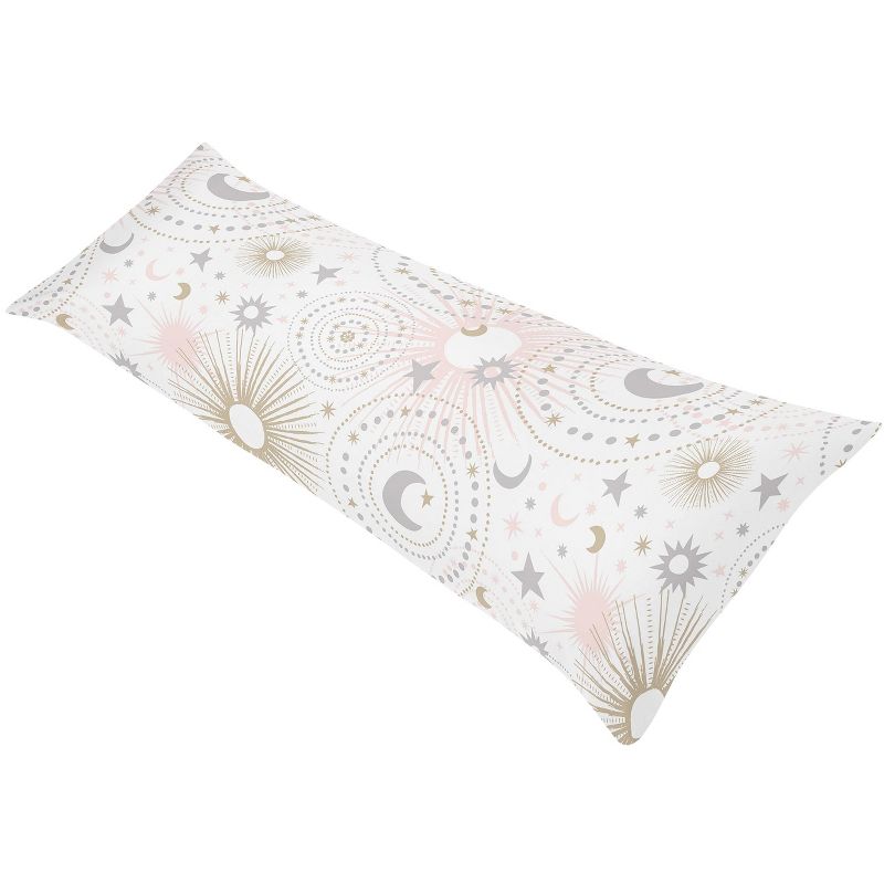 Sweet Jojo Designs Girl Body Pillow Cover (Pillow Not Included) 54in.x20in. Celestial Pink Gold and Grey, 1 of 6