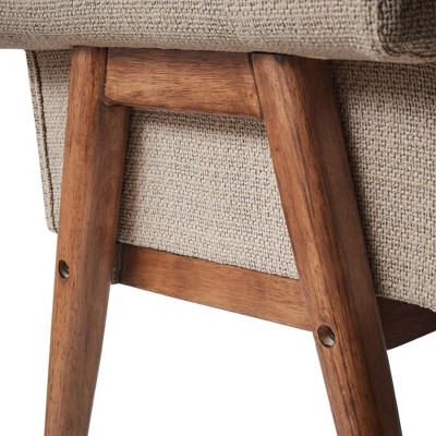 Chic Transitional Tan Upholstered Bedroom Bench with Storage