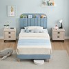 Kids Bed Frame with Bookcase Headboard, Upholstered Platform Bed with Wooden Slats Support for Boys, Girls, Teens, No Box Spring Needed - 2 of 4