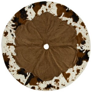 Northlight Corduroy Christmas Tree Skirt with Faux Fur Trim - 48" - Brown - 1 of 4