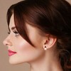 EVERLY JEWELRY | Yellow Plated Sterling Silver 1 CT TGW Garnet & 8.5 - 9 MM Cultured Freshwater Pearl Fashion Post Earrings - 4 of 4