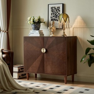 JVNOXK-Medieval Modern Sideboard with Storage Space, Featuring Double-Door Cabinet, Suitable for Living Room - Walnut - 1 of 4
