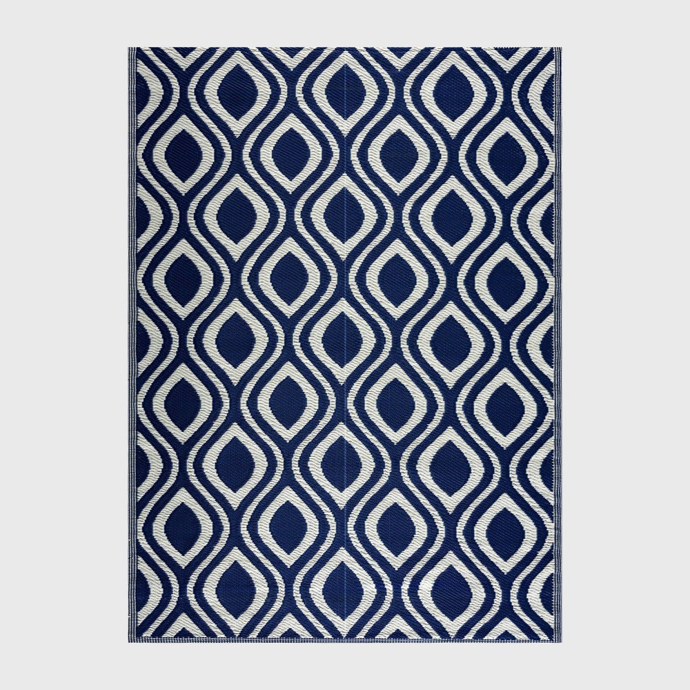 Playa Rug 5'x7' Venice Plastic Rectangle Woven Indoor Outdoor Folded Floor Mat: UV & Water-Resistant, Hose Cleanable