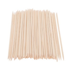 Unique Bargains Manicure Nail Groove Cleaning Stick Wood Color 100pcs - 1 of 4