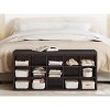 Shoe Rack Bench with Cushion, 41.3''W Entryway 15 Compartments Storage Bench - 2 of 4