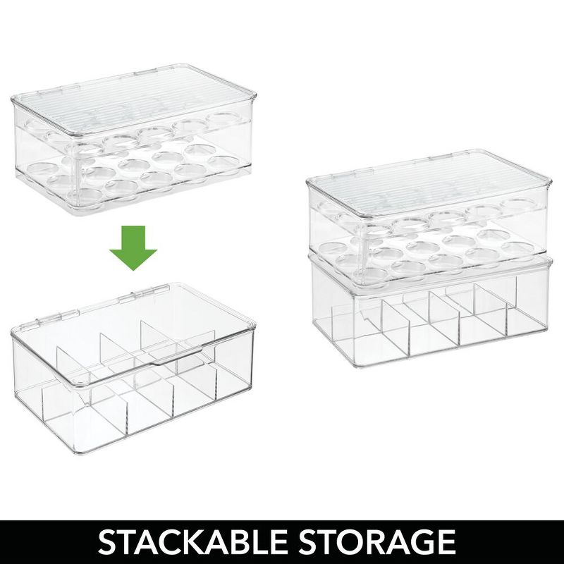 mDesign Plastic Stackable Tea Bag and Coffee Pod Organizer, Set of 2, Clear, 5 of 8