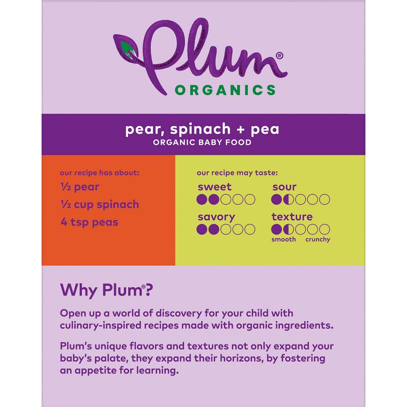 Plum Organics Pear Spinach & Pea Baby Food - (Select Count), 6 of 9