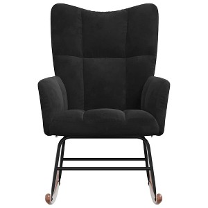vidaXL Rocking Chair Accent Side Chair Padded Seat for Living Room Velvet - 1 of 4