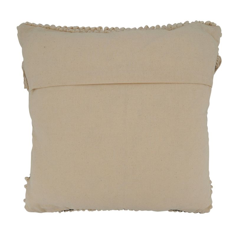 Saro Lifestyle Woven Fringe Pillow - Poly Filled, 18" Square, Natural, 2 of 4