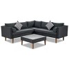 4-Piece Outdoor L-Shaped Couch, Corner Sofa Set Patio Couch Sectional with Cushions and Colorful Pillows – Maison Boucle - 3 of 4