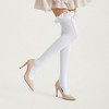 Anna-Kaci Women's Over-the-Knee Tights with Ruffled Trim and Satin Ribbon Bow Detail - White - 2 of 4