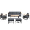Outdoor Swivel Rocker Patio Chairs High Back Wicker Patio Furniture - 3 of 4