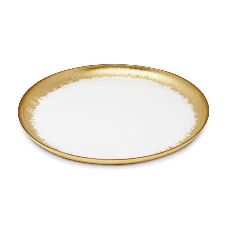 Classic Touch Set of 4 Plates with Gold Brushed Rim, 3 of 5