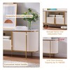SinCiDo 70" Luxury TV Stand w/Faux Marble Top, Modern TV Console for TVs Up to 80 inches - 3 of 4