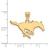 Black Bow Jewelry 14k Yellow Gold Southern Methodist Mustangs NCAA Medium Pendant - 2 of 3