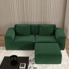 TiramisuBest Modular Convertible Sofa, Oversized 2-Person Corduroy Cloud Velvet Sofa Bed, Flexible Configuration, Green - 2 of 4