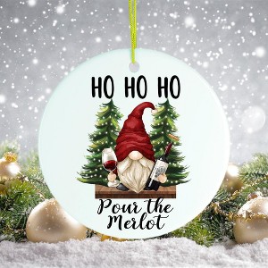 Ho Ho Ho! Pass the Merlot, Gnome Ornament| OrnamentallyYou - 1 of 4
