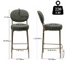 FURNIinspire Counter And Bar Stools Set Of 2 Kitchen Stool Bar Chair With Backrest Footrest, Velvet Counter Stool, Green, 15.74"*15.74"*41.34" - 3 of 4